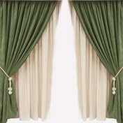 Resim Premier Home Sedef Süet Fon Perde Yeşil 170x270 cm 