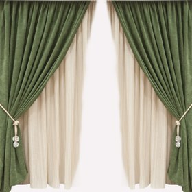 Resim Premier Home Sedef Süet Fon Perde Yeşil 170x270 cm 