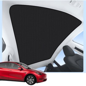 Resim RAMM Tesla Juniper Komple Tavan Perdesi - Elektrostatik - Tek Parça - Siyah 