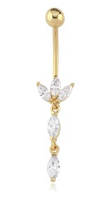 Resim Cherry By Özkonak Lotus Sallantılı Göbek Piercing Sarı 