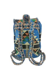 Resim Anatolian Carpet Hand Made Design Sırt Çantası - Heybe Çanta - Düğmeli Mavi 