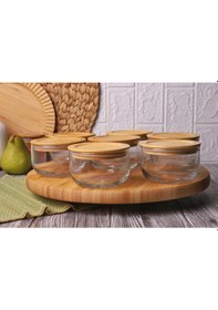 Resim Bambum Duo 300ml 7'li Tepsili Bambu Silikonlu Kapaklı Hava Aldırmaz Cam Kahvaltılık Diğer 