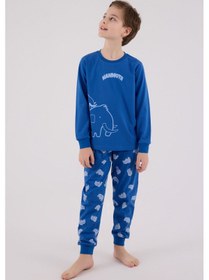 Resim Rolypoly Erkek Çocuk Mavi Pijama Takımı 5274-48640 Mavi 