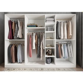 Resim Melisa 7 Kapaklı Dolap Gardırop Beyaz - Ücretsiz Kurulum 