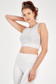 Resim MARATON Slimfit Kadın Bisiklet Yaka Kolsuz Ekru Bra 813054 
