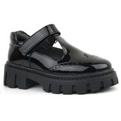 Resim Rakerplus Siyah Rugan Cırtlı Kız Çocuk Okul Ayakkabı Siyah 