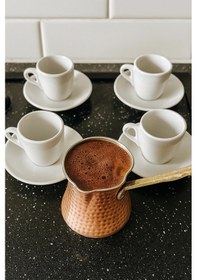 Resim Dövme Bakır Orta Cezve 