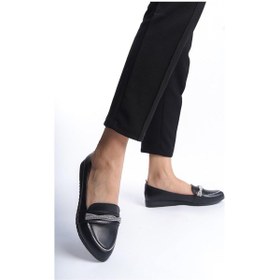 Resim Kadın Sansa Siyah Taş Detaylı Günlük Babet-siyah Siyah 