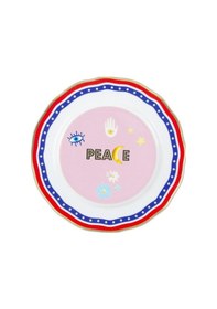Resim Mamma Mia Peace Yazılı Tabak 22 Cm Çok Renkli 
