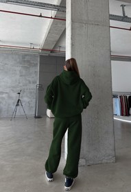Resim CMZ COLLECTİON Kadın Oversize 3 İplik Polar Sweat Eşofman Takımı - Kapüşonlu Rahat Kalıp (17 Renk Seçeneği) 