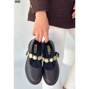 Resim Okira Kahverengi Cilt Oxford Ayakkabı, Kırmızı Gül Figürlü Kolye Hediye 