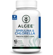 Resim Spirulina & Chlorella Kapsül 500mg | 90 Adet | Vegan Süper Gıda Takviyesi | ALGEE® 