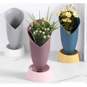 Resim Lale Figürlü Dekoratif Vazo Çok Renkli 