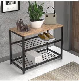 Resim Retodesign Ayakkabilik Ve Çok Amaçli Raf Atlantik Çam - Siyah 