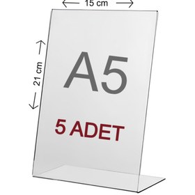 Resim DKM Protect A5 L Tipi Dikey Masa Üstü Şeffaf Pleksi Föylük Fiyatlık Menü Broşürlük 5 Adet 