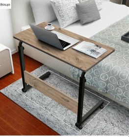 Resim Sekizincicaddedizayn Yükseklik Ayarlı Çalışma Masası - Ceviz (Tekerli) 80X40 