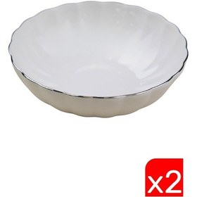 Resim Kütahya Porselen Bone Luz Platin Fileli Çorba Kasesi 15cm 2 Li Çok Renkli 