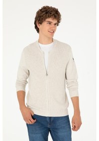 Resim U.s. Polo Assn. Erkek Taş Melanj Hırka Triko 50293528-vr225 Taş Melanj 