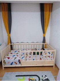 Resim Baby Kinder Kahverengi Roofless Montessori Bebek Ve Çocuk Karyolası 