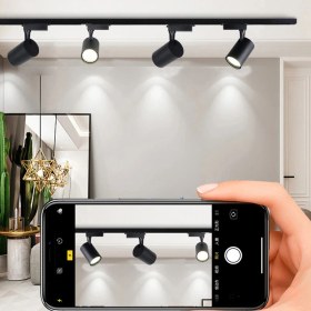 Resim Led Projem 30W LED Ray Spot Siyah 4 Adet ve 1 Metre Ray Set 