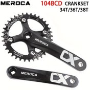 Resim MEROCA 104BCD MTB Krank Seti - Alüminyum Alaşım, Siyah, 34T/36T/38T, 170mm Kare Delik Tasarımı 8/9/10/11 Hızlı Bisikletler için, Dağ Bisikleti Zincir Halkası Yedek Parça, Kolay Bisiklet Dönüşümü | Şık Modern Görünüm | Alüminyum Alaşım Halka 