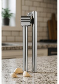 Resim Paslanmaz Çelik Sarımsak Ezici Sarımsak Ezeceği Rendesi Açık Gri 