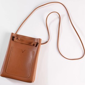 Resim DK LEATHER Kadın Kahverengi Küçük Cepli Omuz Askılı Çapraz Kadın Çantası, Minimal Telefon Çantası 