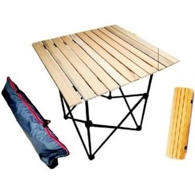 Resim Kamp Masası Ahşap Kahverengi 