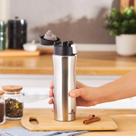 Resim Karaca Jüpiter Güvenlik Kilitli Sızdırmaz Kapaklı Paslanmaz Çelik Termos 500 ml Inox 