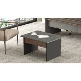 Resim Yurudesign Vista B Ofis Sehpası 80cm*60cm Kahve-Beton-Antrasit VS2-CGA 