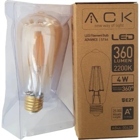 Resim Ack AB46-00420 4W Rustik LED Ampul 2200K E27 ST64 