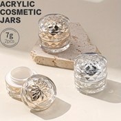 Resim 2'li paket, krem ve losyon için 7g mini yüksek kaliteli kozmetik kavanoz, seyahat kullanımı için küçük ve taşınabilir, kapaklı şişe gövdesi akrilik malzemeden yapılmış, sızdırmaz ve tekrar doldurulabilen, yüz kremleri, losyonlar, Hafif Bej bakım ürünleri için uygun, güzel ve pratik 