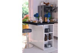 Resim Moka Park AVM 2 Kapaklı 2 Çekmeceli Geniş-Dar Raflı Dekoratif Şık Mutfak Adası 