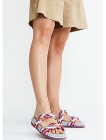 Resim Valmenti Larissa Kadın Multi Hakiki Deri Düz Terlik 457 C-1992 Bn Trlk Y23 Çok Renkli 