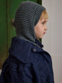 Resim Örme Çocuk Balaclava Bere Antrasit - Antrasit / 4-9 Yaş 