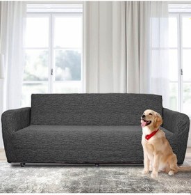 Resim Jakarlı 3 Kişilik Antrasit Lastikli Kanepe Örtüsü Lastikli Koltuk Örtüsü Koltuk Kılıfı Antrasit 