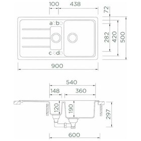 Resim Schock - Formhaus Onxy 90 Cm Crıstalıte Granit Eviye Siyah 