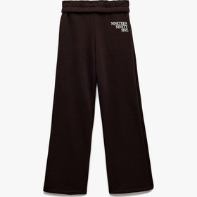 Resim Koton Beli Lastikli Şardonlu Baskılı Geniş Paça Eşofman Altı Kahverengi 6wak40057nk Kahve 