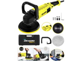 Resim Dragro Alman Pro 4200 Wat Bakir Sargili 6 Kademe Devir Ayarlı Polisaj Makinasi Zımpara Pasta Cila Makinesi 