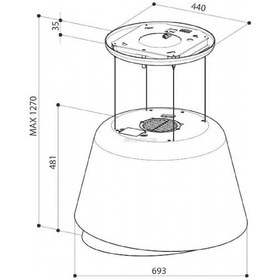 Resim Faber Belle Plus Ada Tipi 70 CM Davlumbaz 