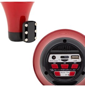 Resim Ucuzcu Market Mıknatıslı Araç Üstü (Bluetooth - USB -Sd Kartlı - Şarjlı) 18650 Pilli 50 Watt Harici Horn Hoparlör 