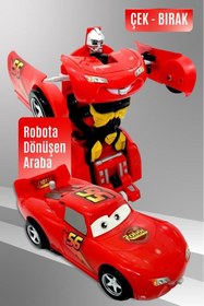 Resim Shem Şimşek Mcqueen Robota Dönüşen Araba Transformers Çek Bırak 