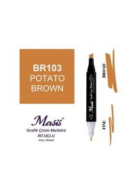 Resim Çift Uçlu Marker Grafik Çizim Kalemi 103 Patates Kahve 