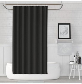 Resim Polyester Kumaş Siyah Renk Banyo Perdesi Yerli Üretim Duş Perdesi Çok Renkli 