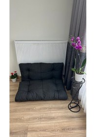 Resim Modern Style Home Kalorifer Önü Yer & Palet Minderi 2'li Takım Antrasit 