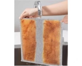 Resim Telli Bulaşık Bezi Ovma Teli ve Çok Amaçlı Multi Ince Temizlik Fırçası 4 Adet 