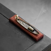 Resim Retro Metal Balıkçı Tütsü Yakıcı, Ev Dekoratif Tütsü Çubuğu Yakıcı, Zen Ocağı - Meditasyon için Uygun, Noel, Cadılar Bayramı, Paskalya, Festival ve Şükran Günü için Mükemmel 