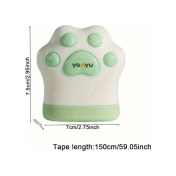 Resim Chuangyinshop Yeşil Kedi Patisi Şerit Metre - Otomatik Açılır Dikiş Ve Hobi Metresi 