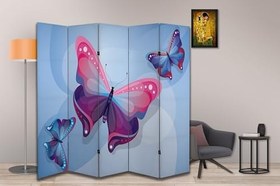 Resim Kelebek Tasarımlı Oda Bölücü Paravan 180 x 200 cm 