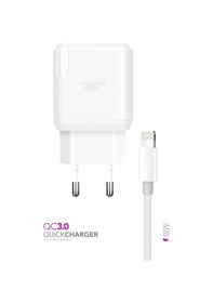 Resim Powerway QCL30 18W QC 3.0 Lightning Hızlı Şarj Cihazı Seti 